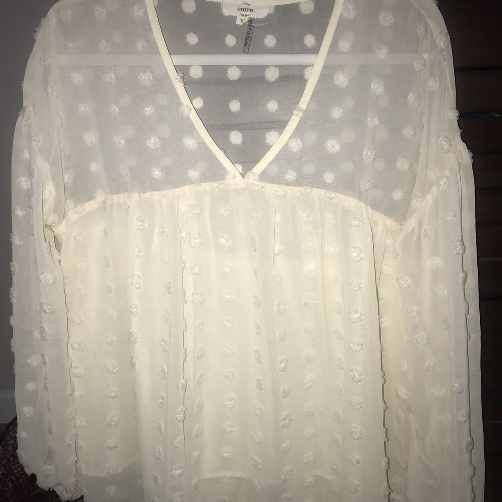 White Swiss Dot Top - image 3